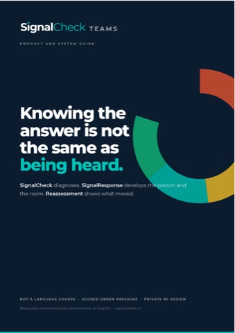 Cover of the SignalCheck Teams product and system guide